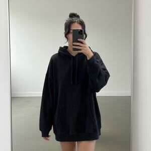 American Eagle Black Pullover Hoodie Women’s M Jegging Fit Drawstring Hood